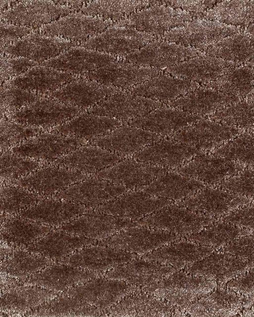 Close up view of textured Diamond Velour rug in taupe brown colour