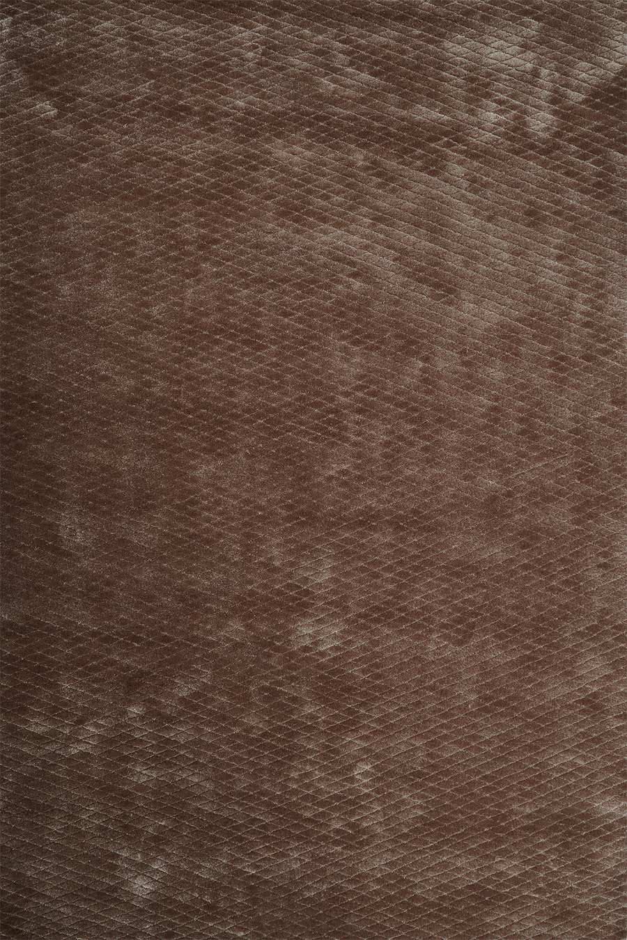 Overhead view of textured Diamond Velour rug in brown colour